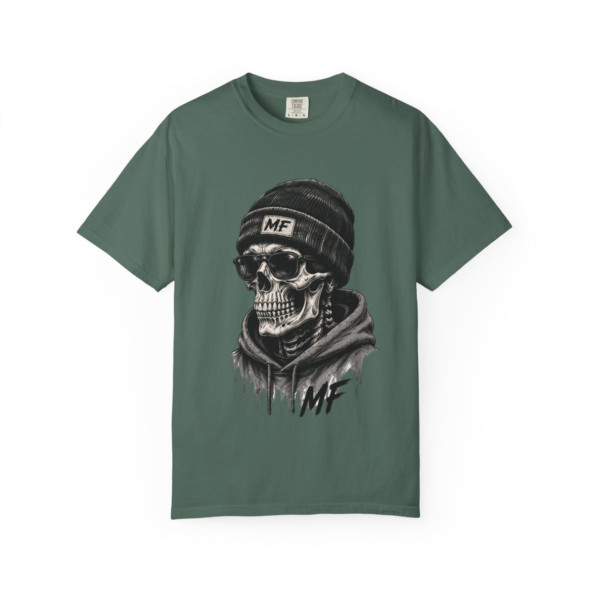T-shirt streetwear à motif tête de mort | T-shirt à motif squelette bonnet