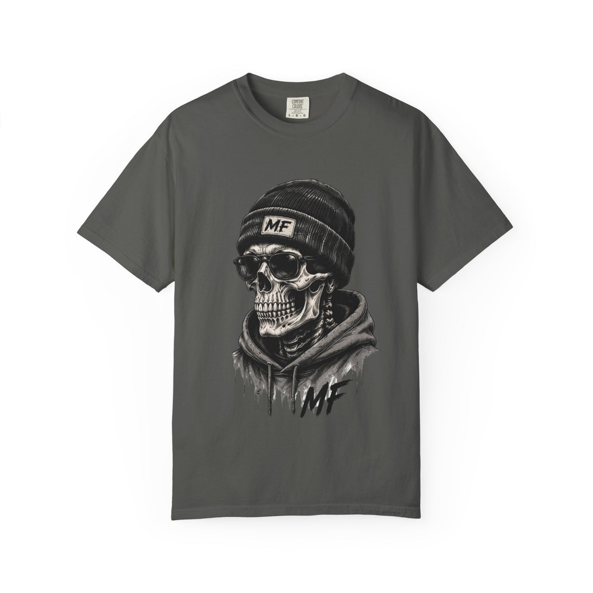 T-shirt streetwear à motif tête de mort | T-shirt à motif squelette bonnet