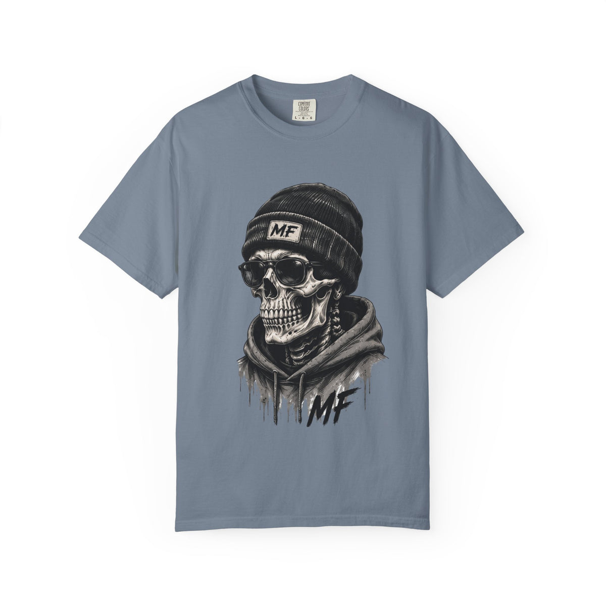 T-shirt streetwear à motif tête de mort | T-shirt à motif squelette bonnet