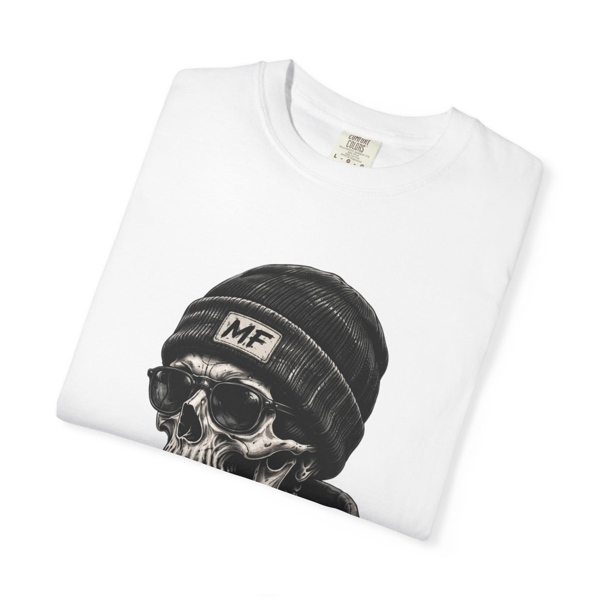 T-shirt streetwear à motif tête de mort | T-shirt à motif squelette bonnet