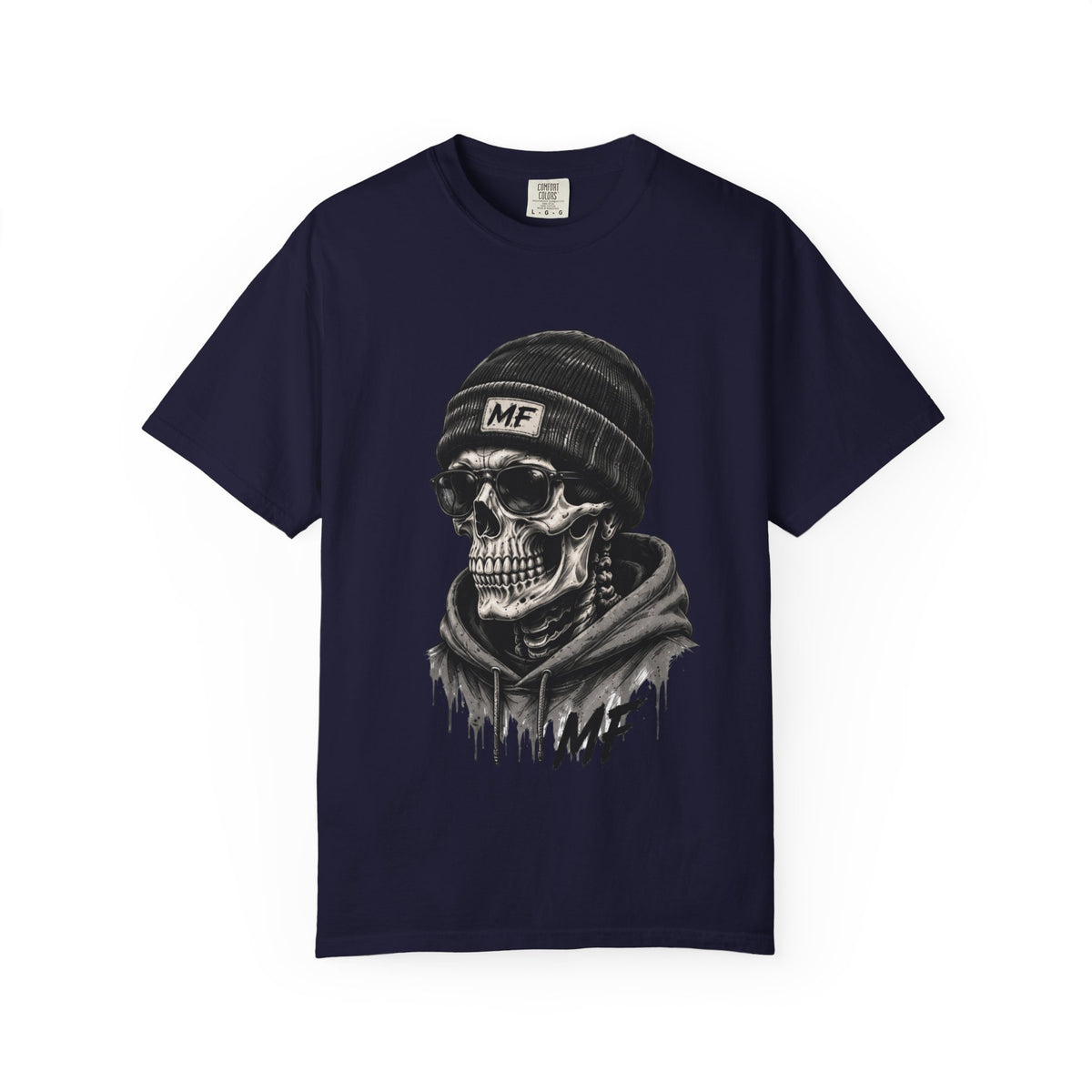 T-shirt streetwear à motif tête de mort | T-shirt à motif squelette bonnet