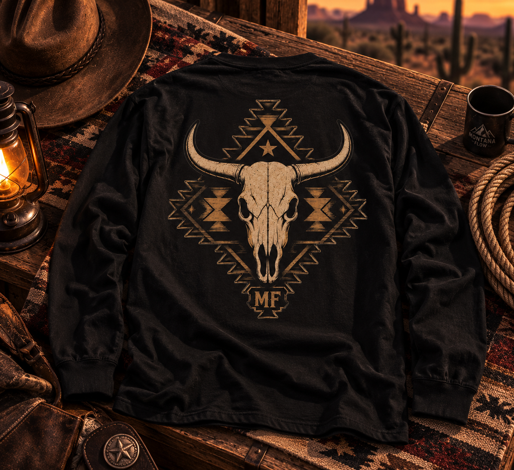 Southwestern Long Sleeve Shirt | Western Graphic Tee | Rustic Cowboy Style