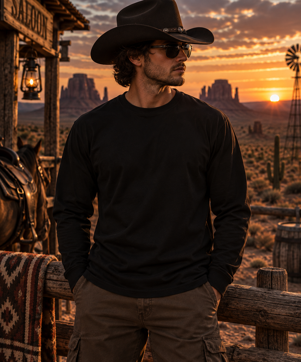 Southwestern Long Sleeve Shirt | Western Graphic Tee | Rustic Cowboy Style