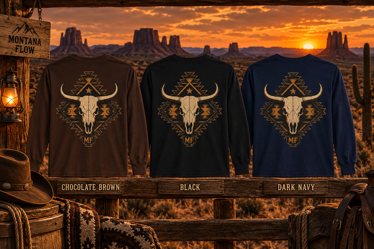 Southwestern Long Sleeve Shirt | Western Graphic Tee | Rustic Cowboy Style