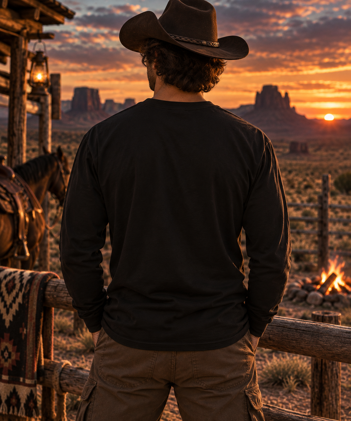 Wolf Dreamcatcher Long Sleeve Tee | Tribal Native-Inspired Wolf Graphic