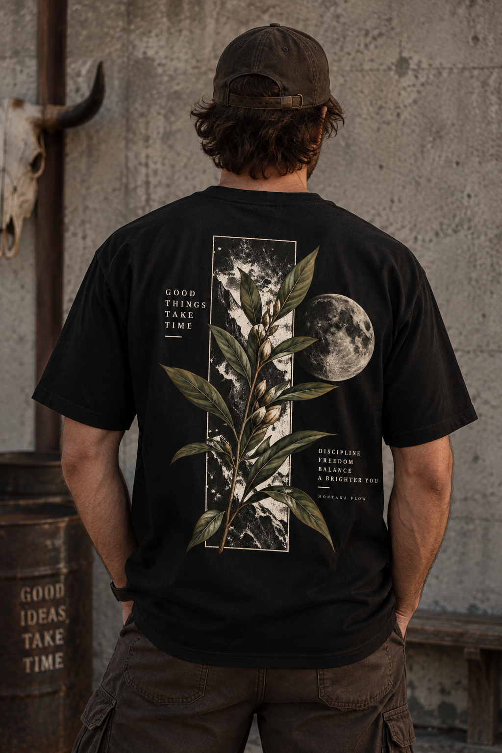 Botanical Moon T-Shirt | Vintage Moon Plant Tee | Celestial Nature Graphic Shirt