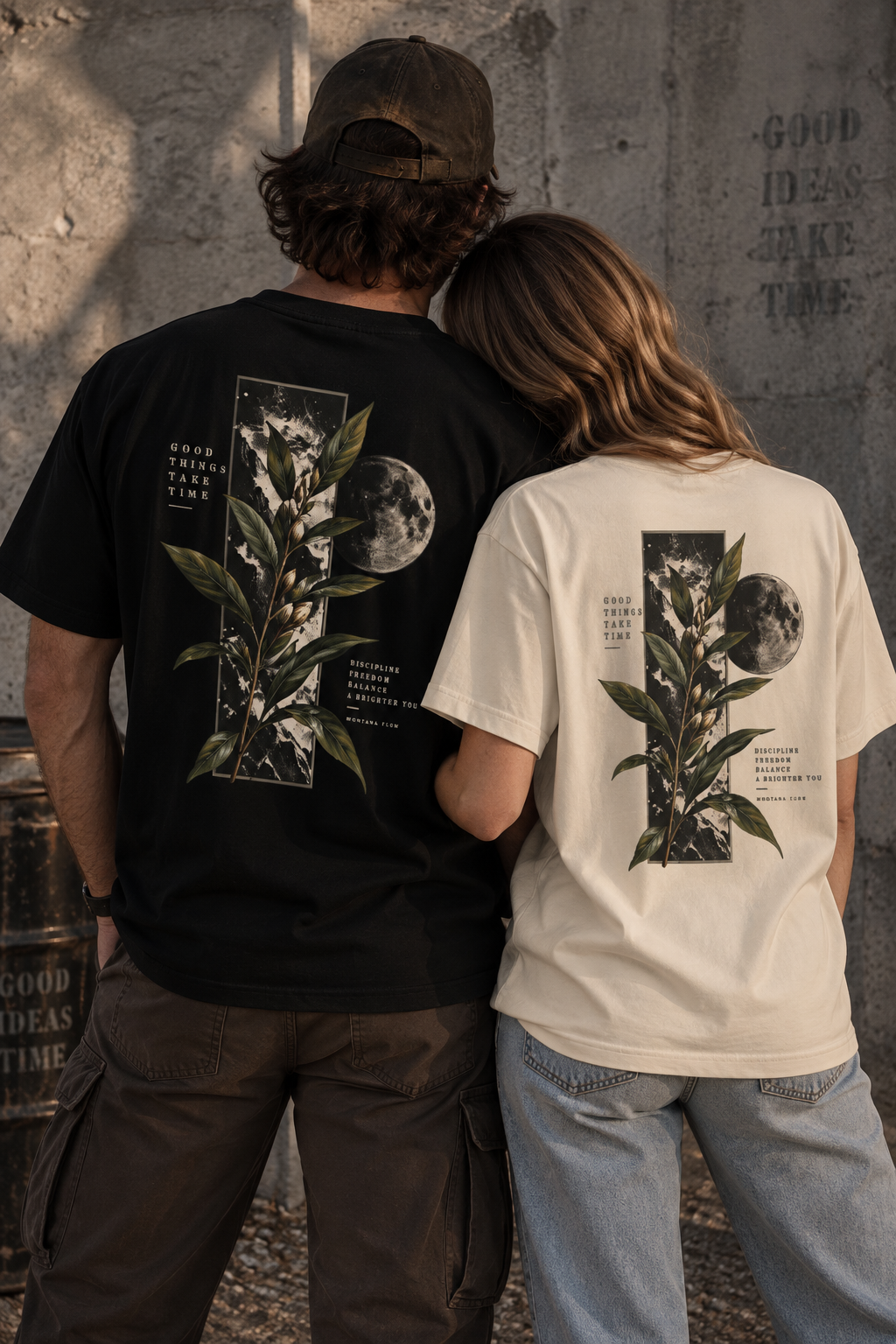 Botanical Moon T-Shirt | Vintage Moon Plant Tee | Celestial Nature Graphic Shirt