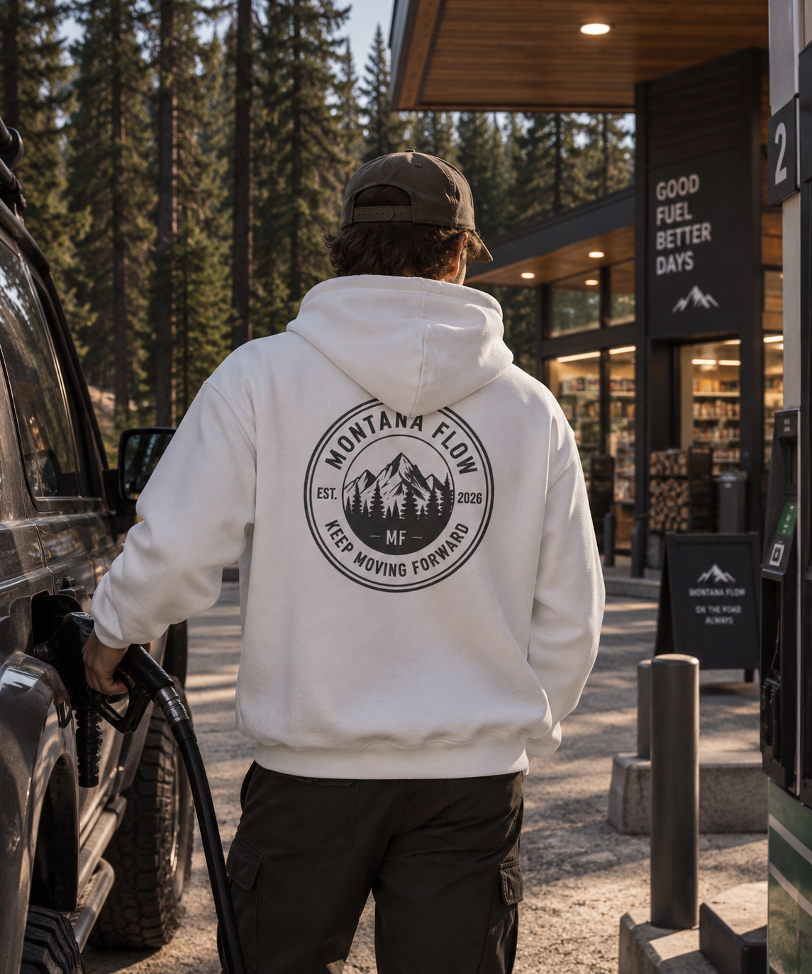Mountain Adventure Hoodie | Keep Moving Forward Graphic Sweatshirt | Outdoor Travel Pullover