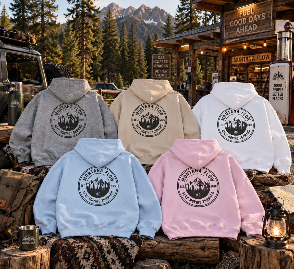 Mountain Adventure Hoodie | Keep Moving Forward Graphic Sweatshirt | Outdoor Travel Pullover