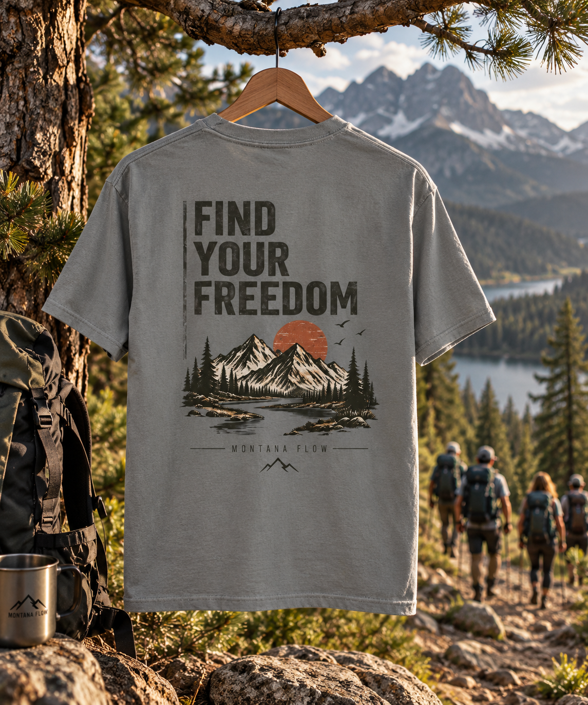 Find Your Freedom T-Shirt | Mountain Adventure Graphic Tee | Outdoor Travel Shirt