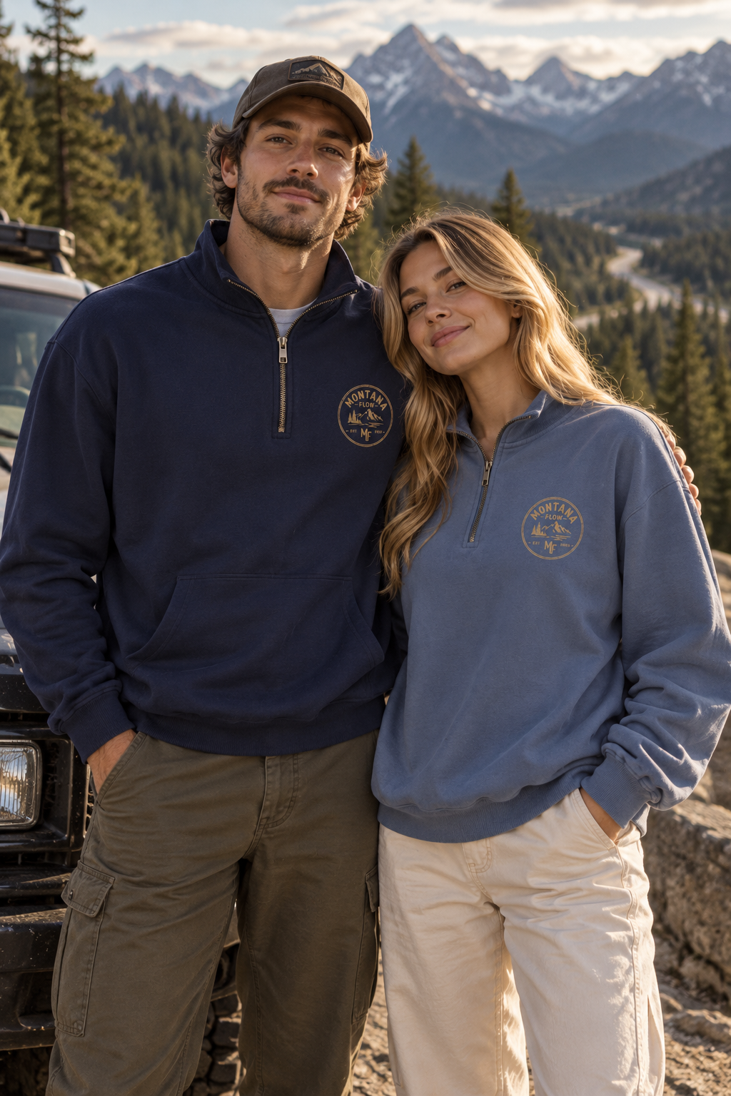 Mountain Quarter Zip Sweatshirt | Outdoor Adventure Pullover | Hiking Camping Top