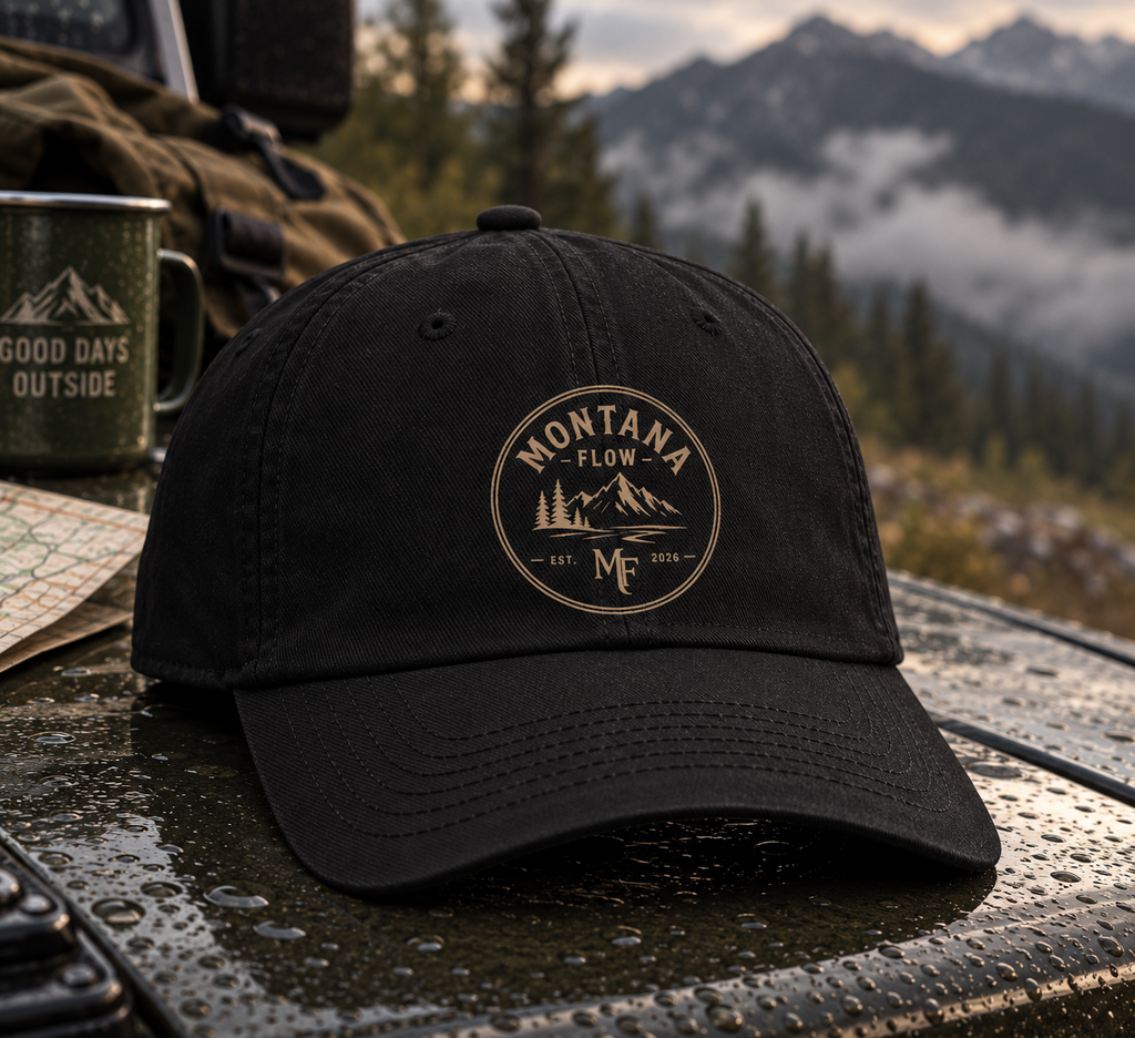 Casquette Montana Mountain | Casquette de baseball extérieure profil bas | Casquette à motif montagne