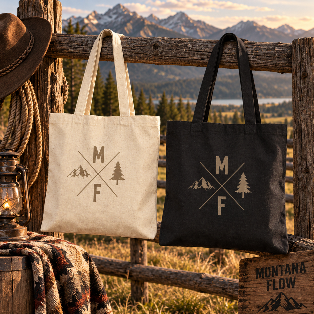 Mountain MF Tote Bag | Outdoor Adventure Canvas Tote | Hiking Travel Bag