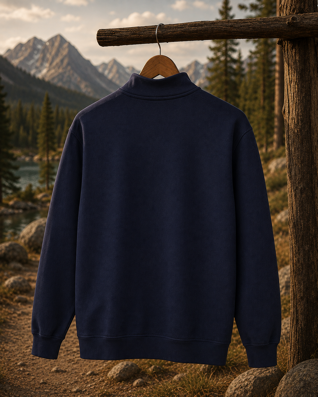 Mountain Quarter Zip Sweatshirt | Outdoor Adventure Pullover | Hiking Camping Top