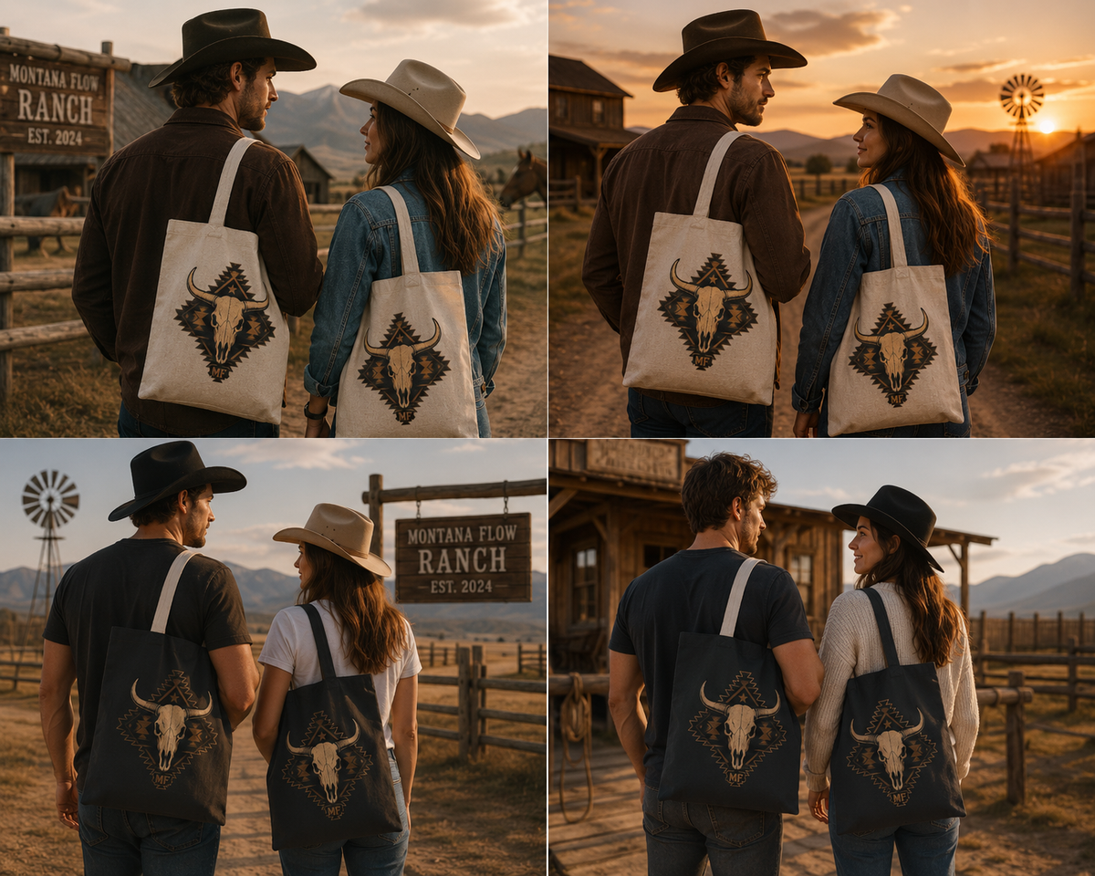 Western Longhorn Skull Tote Bag | Southwestern Cow Skull Bag | Cowboy Western Gift