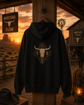 Southwestern Bull Skull Hoodie | Tribal Aztec Pattern Back Print
