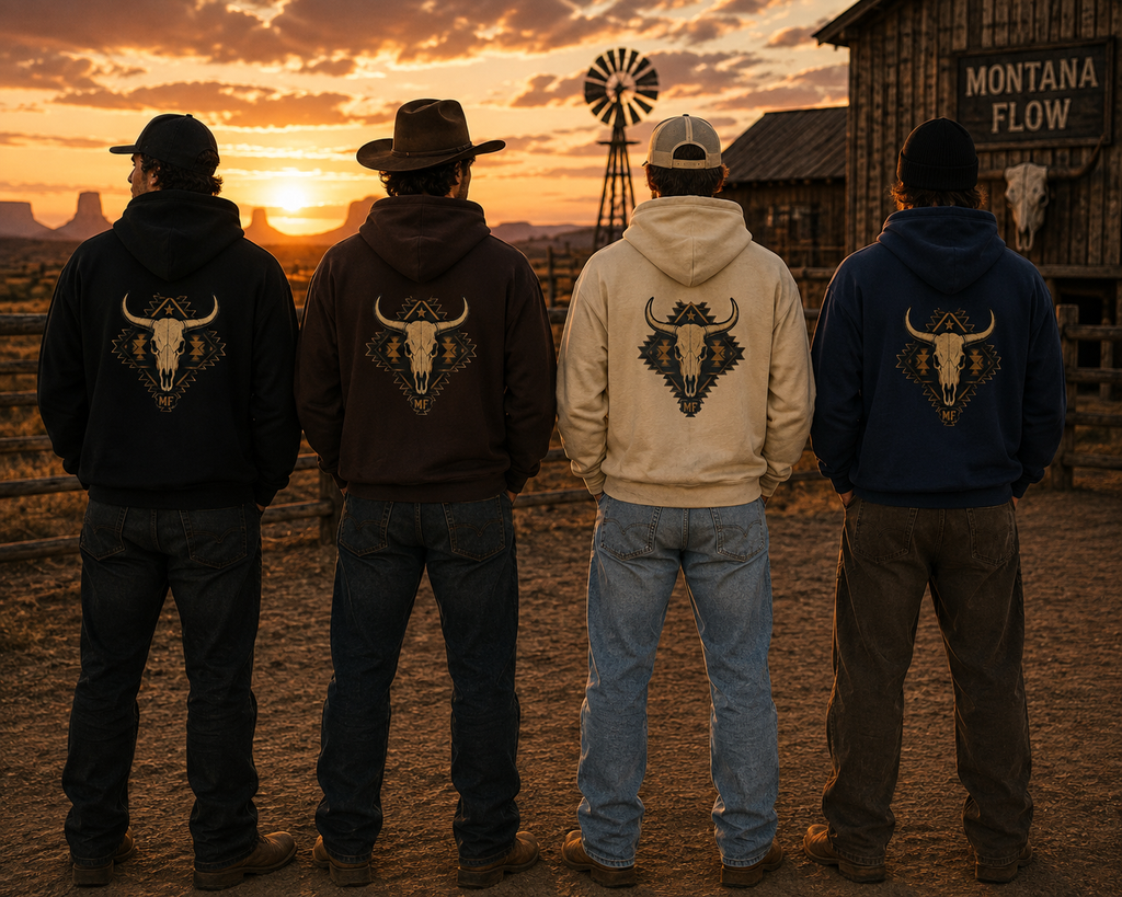 Southwestern Bull Skull Hoodie | Tribal Aztec Pattern Back Print
