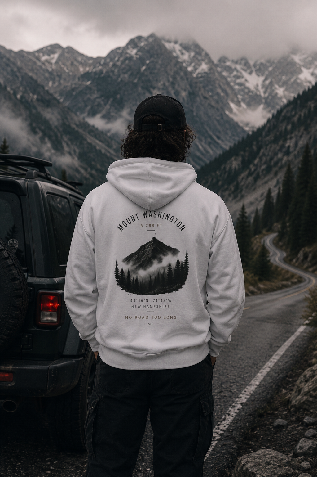Mount Washington Hoodie | New Hampshire Mountain Sweatshirt | Hiking Nature Pullover