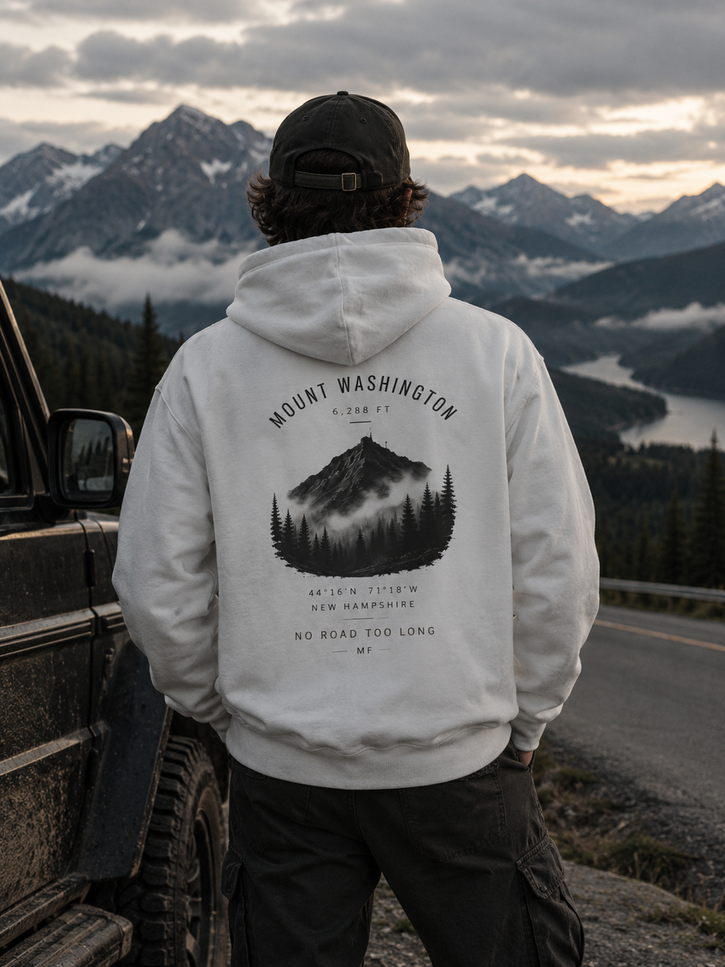 Mount Washington Hoodie | New Hampshire Mountain Sweatshirt | Hiking Nature Pullover