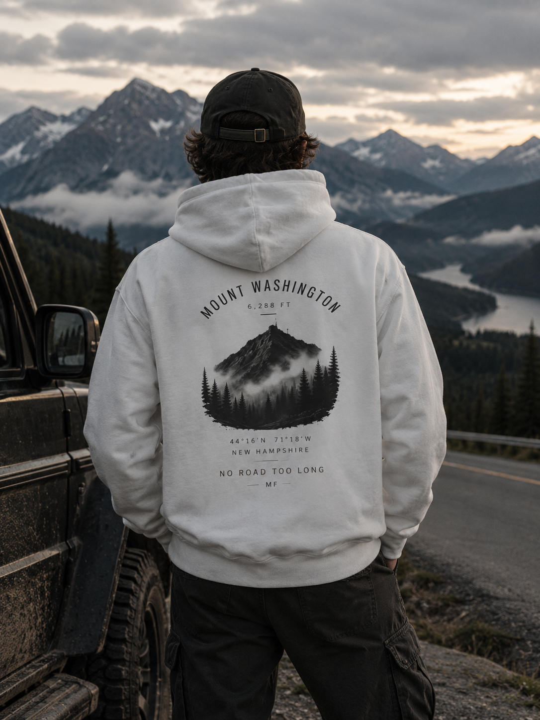 Mount Washington Hoodie | New Hampshire Mountain Sweatshirt | Hiking Nature Pullover