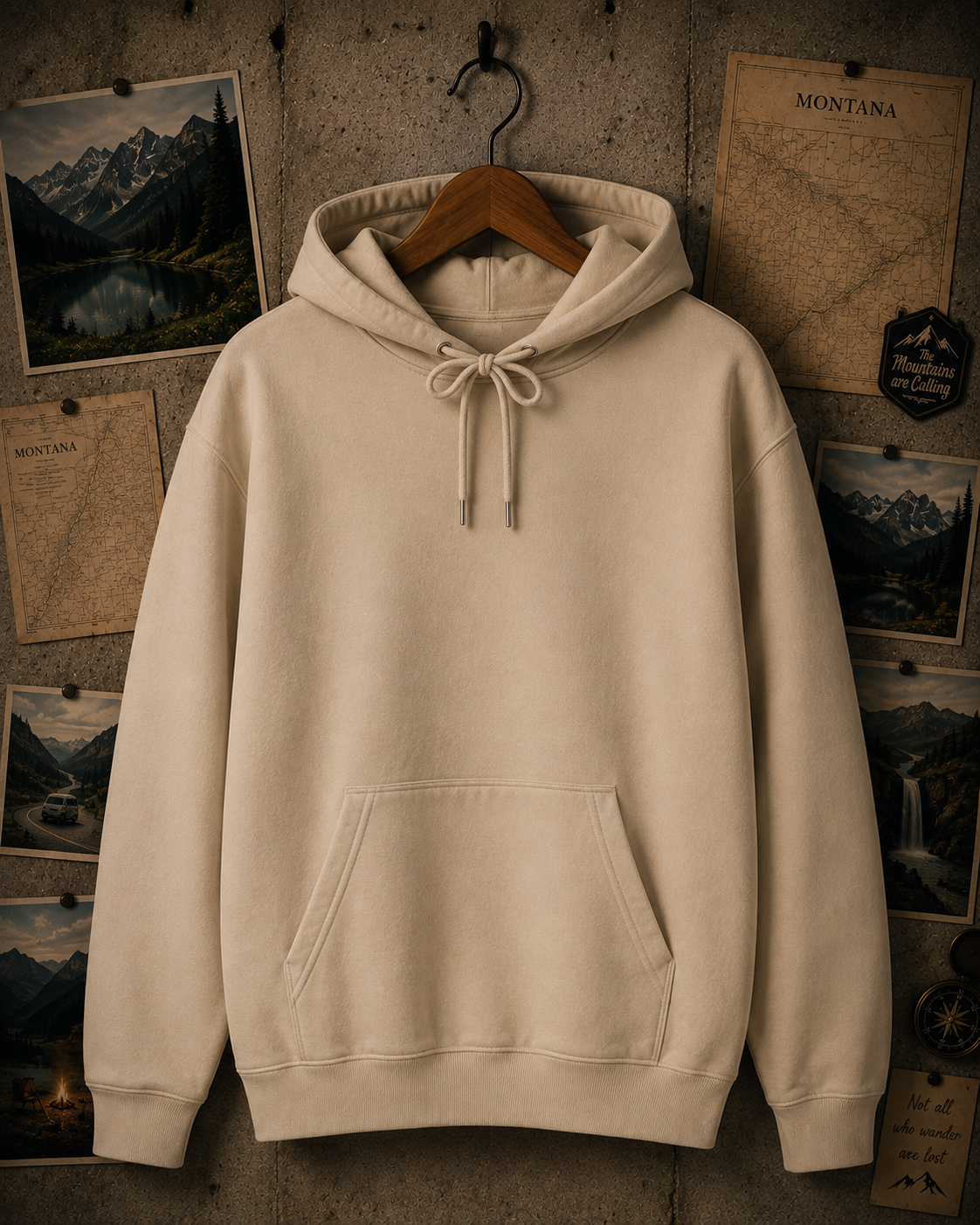 Stay Wild Stay Free Hoodie | Mountain Adventure Graphic Sweatshirt | Outdoor Nature Hoodie