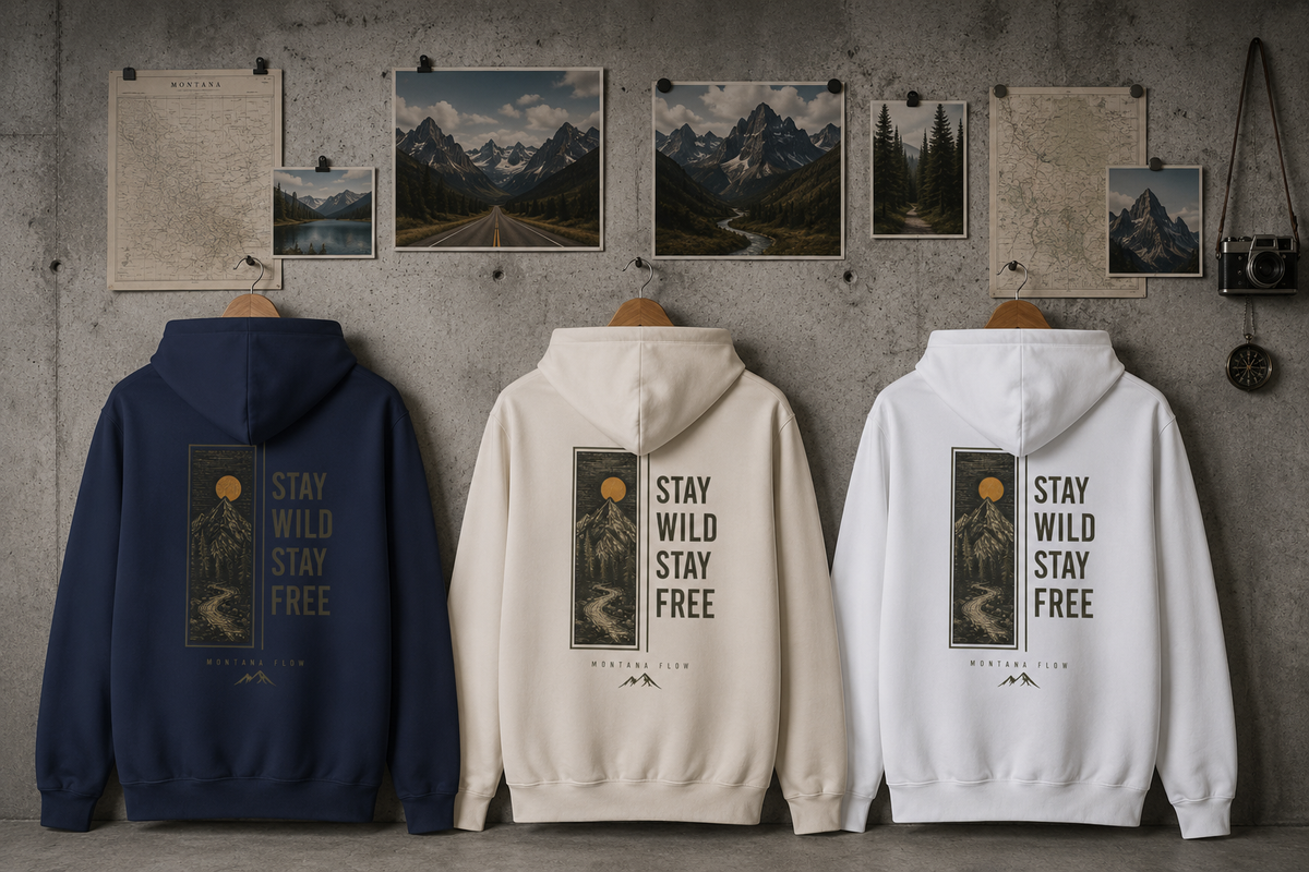 Sweat à capuche Stay Wild Stay Free | Sweat-shirt graphique Aventure en montagne | Sweat à capuche nature et plein air
