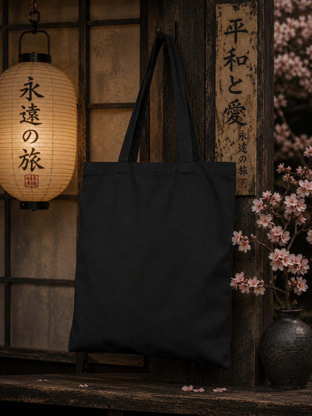 Sakura Tote Bag | Japanese Cherry Blossom Graphic | Pink Floral Streetwear Bag