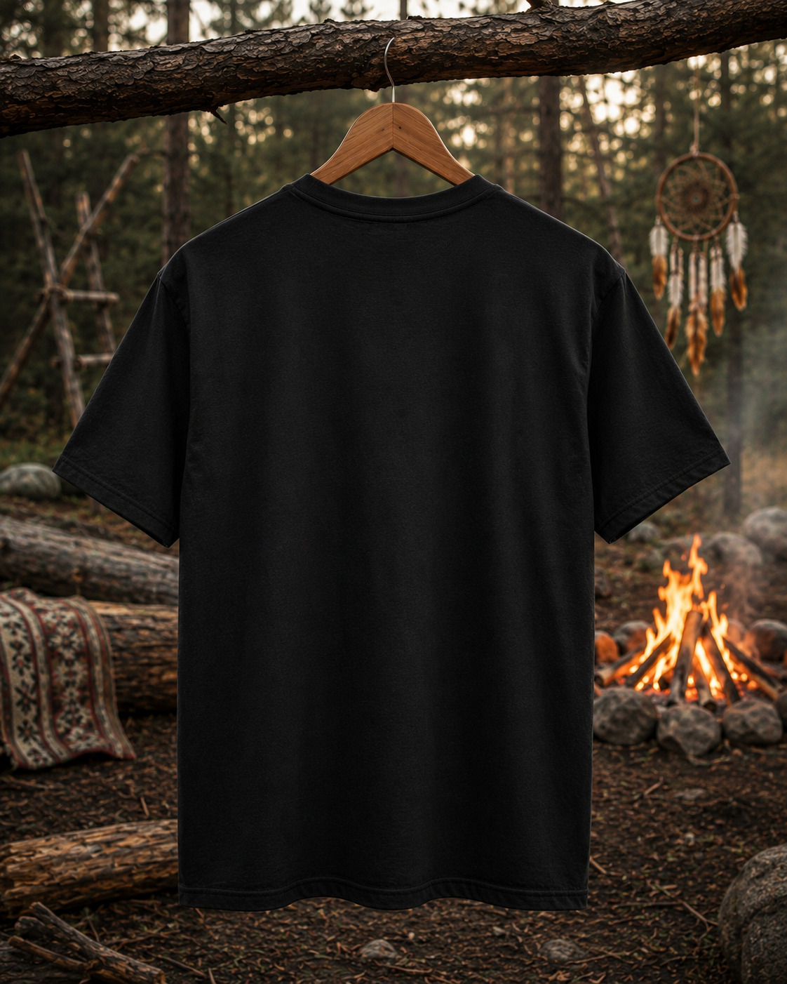 T-shirt attrape-rêves loup | Graphisme loup d'inspiration tribale | Montana Flow