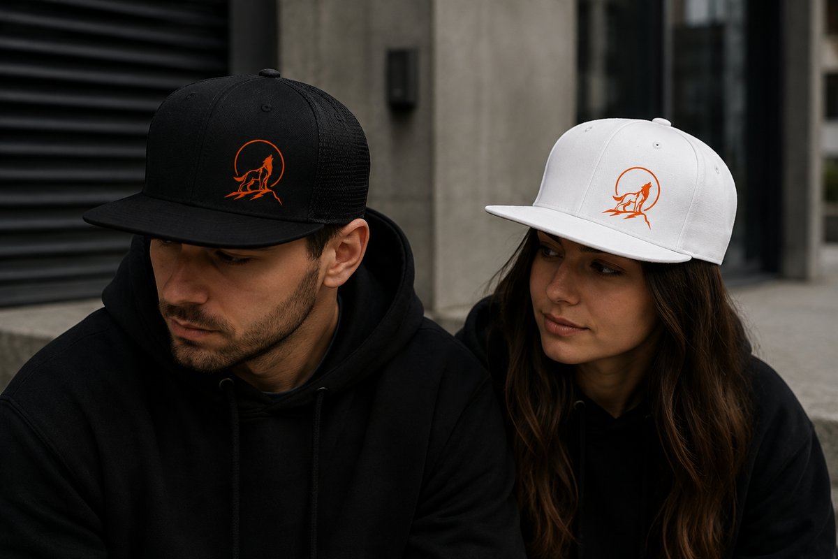 Howling Wolf Logo Trucker Cap | Retro High Profile Snapback