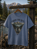 Chase the Bite fishing mountains tee | Fishing Graphic Tee