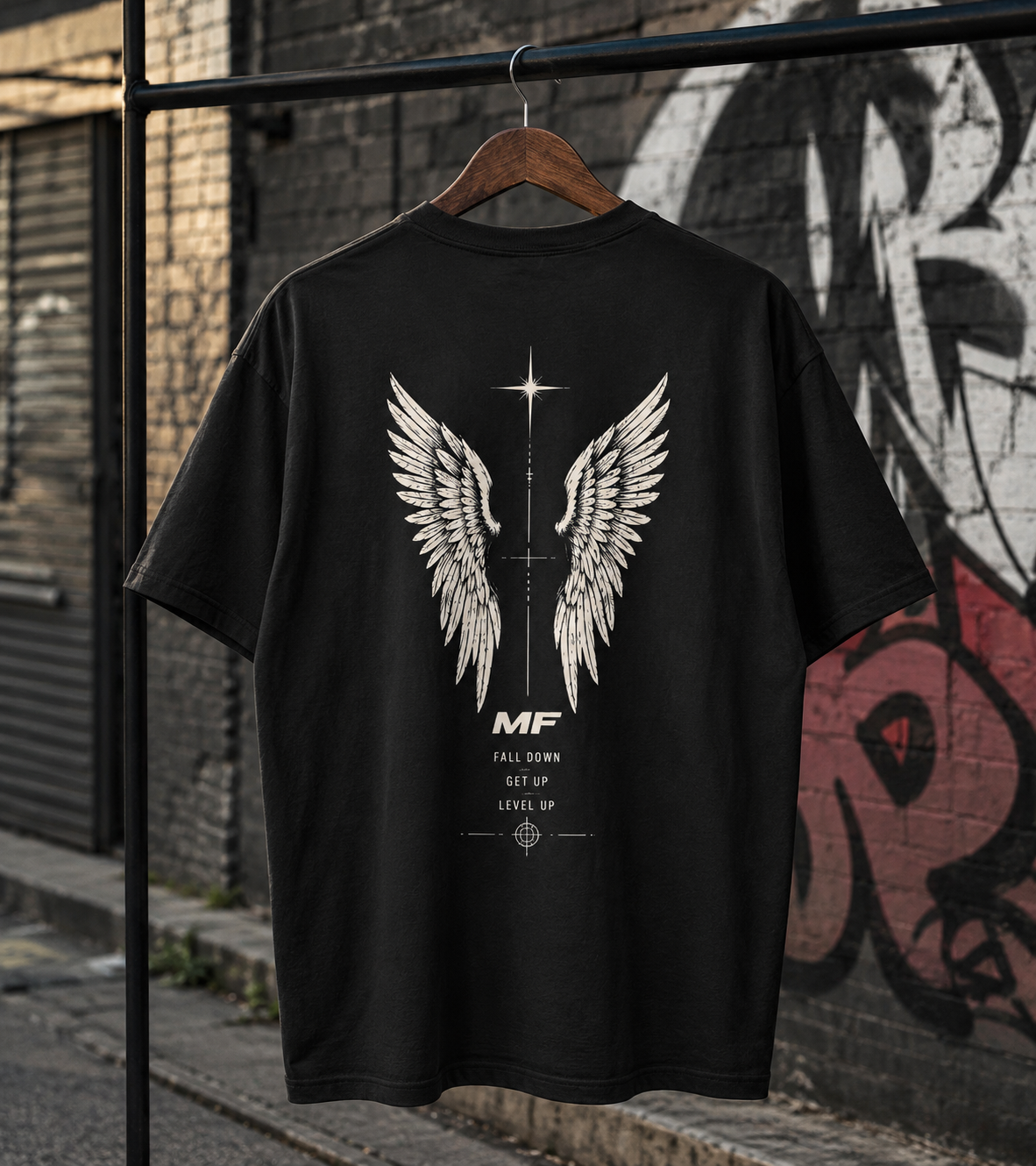 Angel Wings T-Shirt | Winged Cross Back Print Vintage Graphic Tee