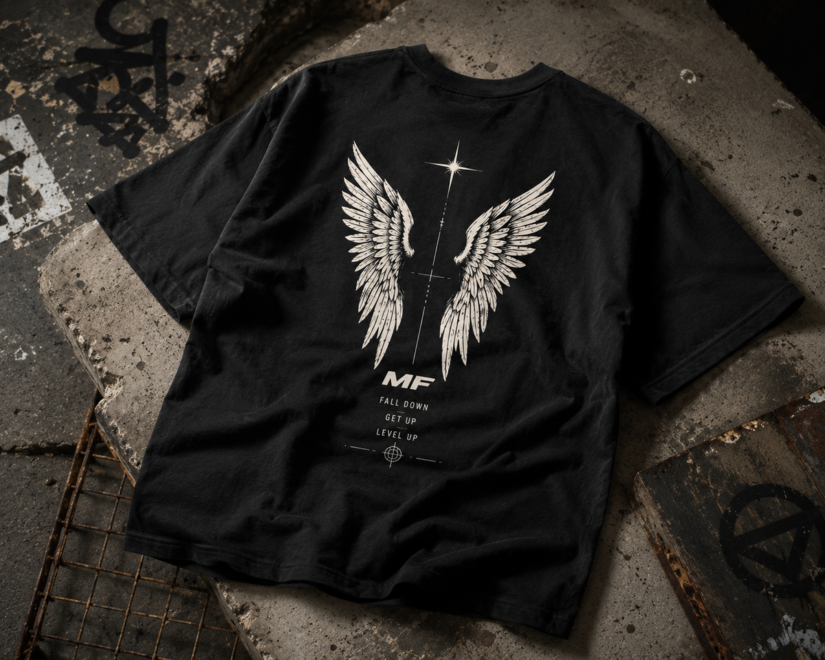 Angel Wings T-Shirt | Winged Cross Back Print Vintage Graphic Tee