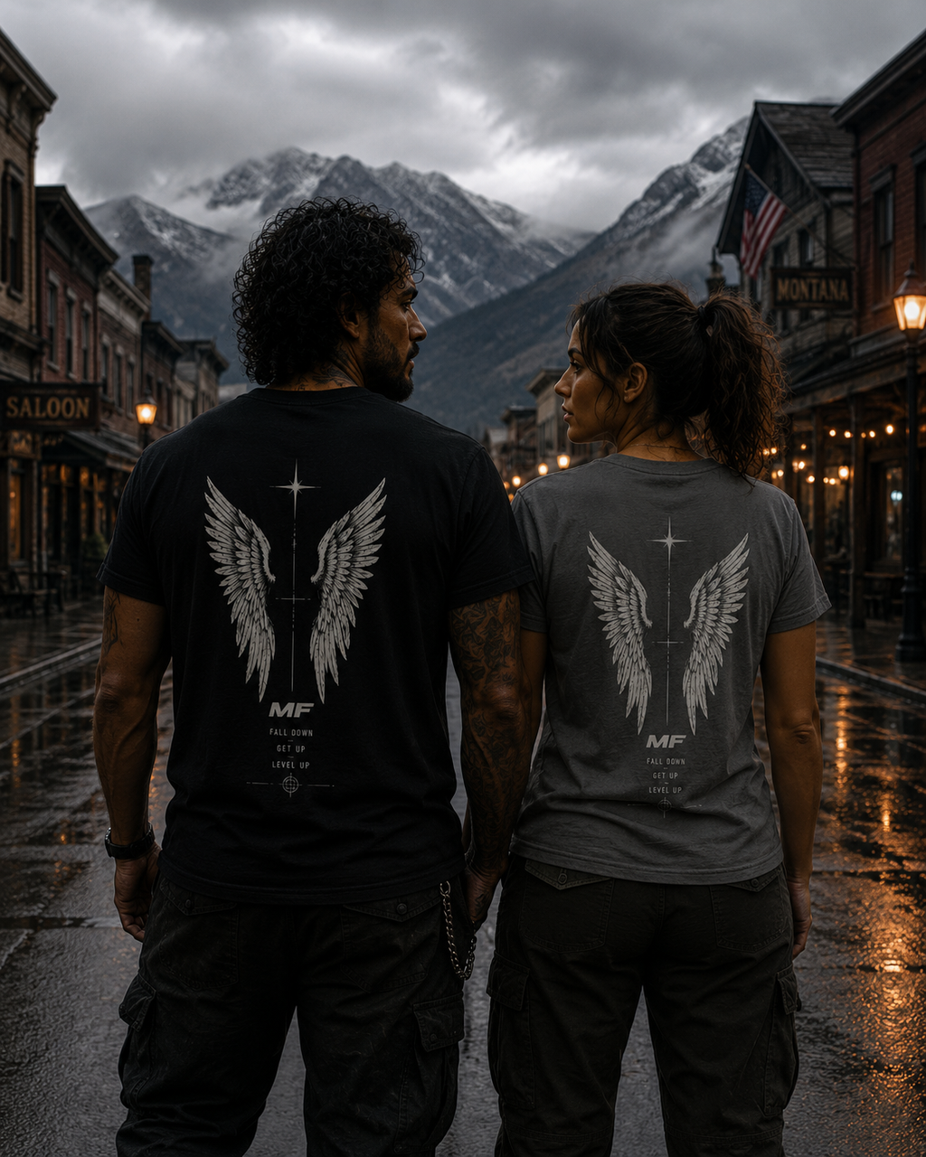 Angel Wings T-Shirt | Winged Cross Back Print Vintage Graphic Tee