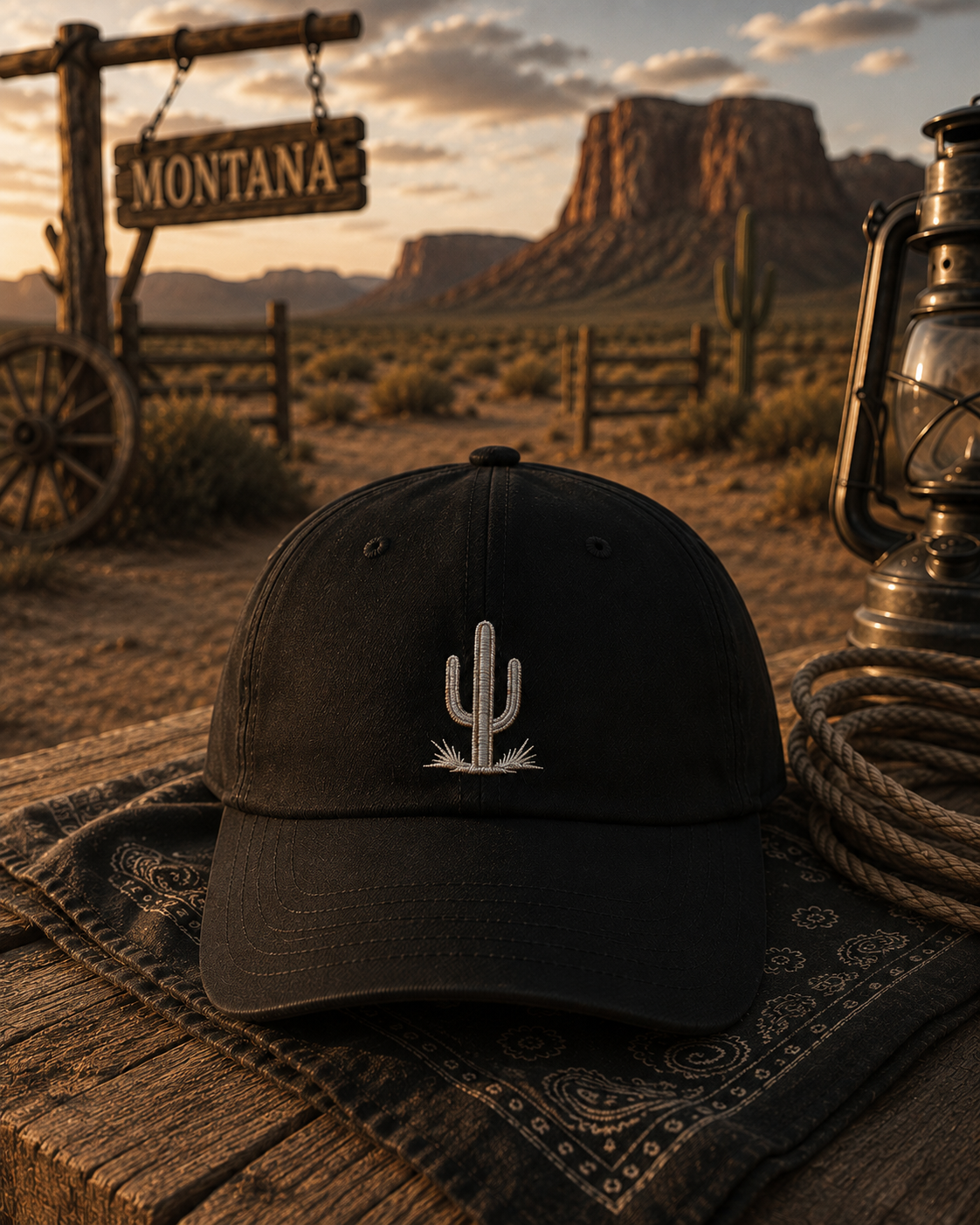Cactus Embroidered Dad Hat | Western Desert Cap | Low Profile Cotton Baseball Hat