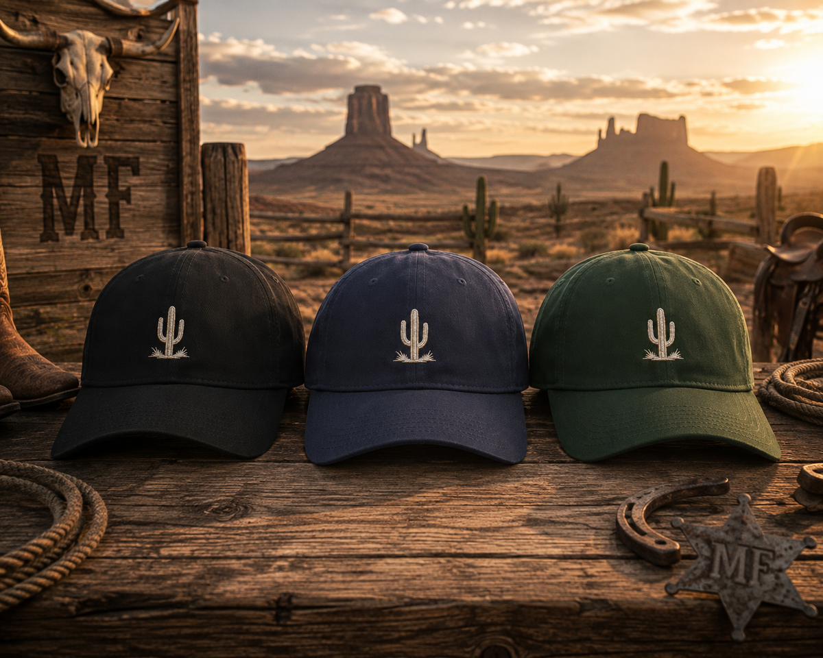 Cactus Embroidered Dad Hat | Western Desert Cap | Low Profile Cotton Baseball Hat