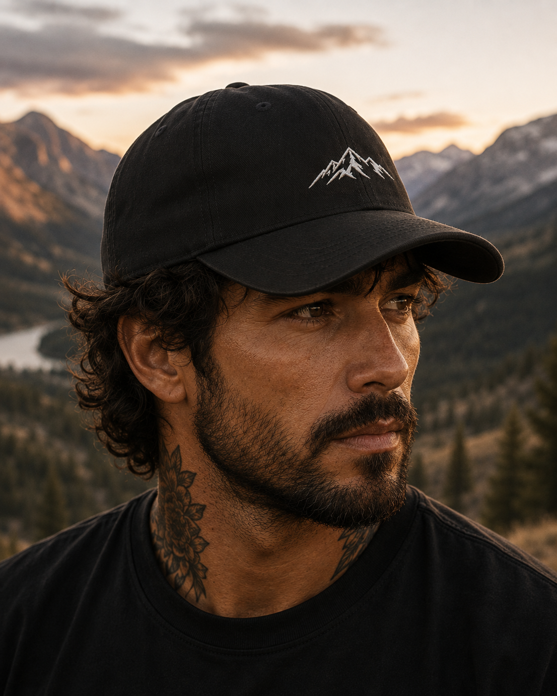 Mountain Embroidered Cap | Outdoor Hiking Hat | Minimalist Mountain Dad Hat | Adventure Travel Cap