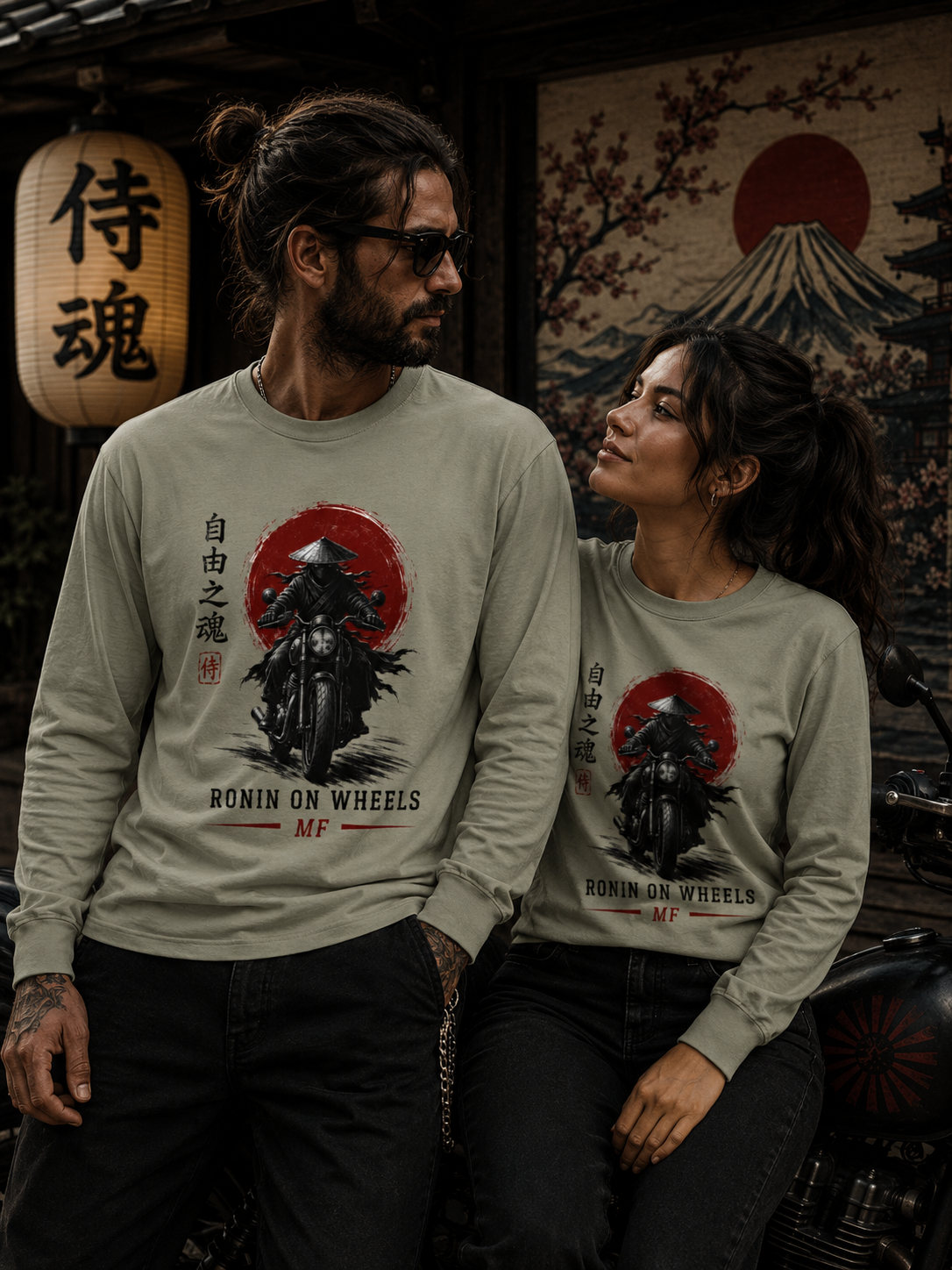 Samurai Motorcycle Long Sleeve | Ronin on Wheels Tee