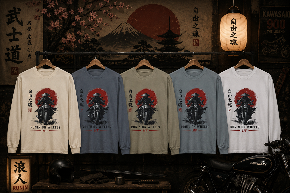 Samurai Motorcycle Long Sleeve | Ronin on Wheels Tee