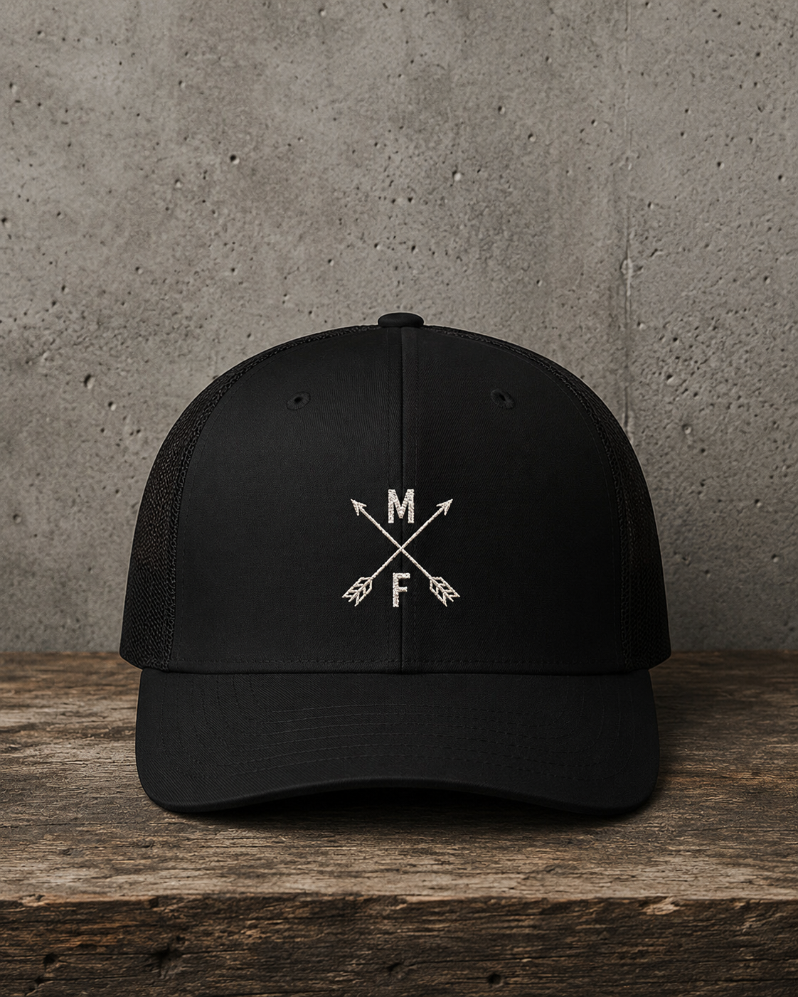 Crossed Arrows MF Trucker Cap | Embroidered Outdoor Snapback Hat