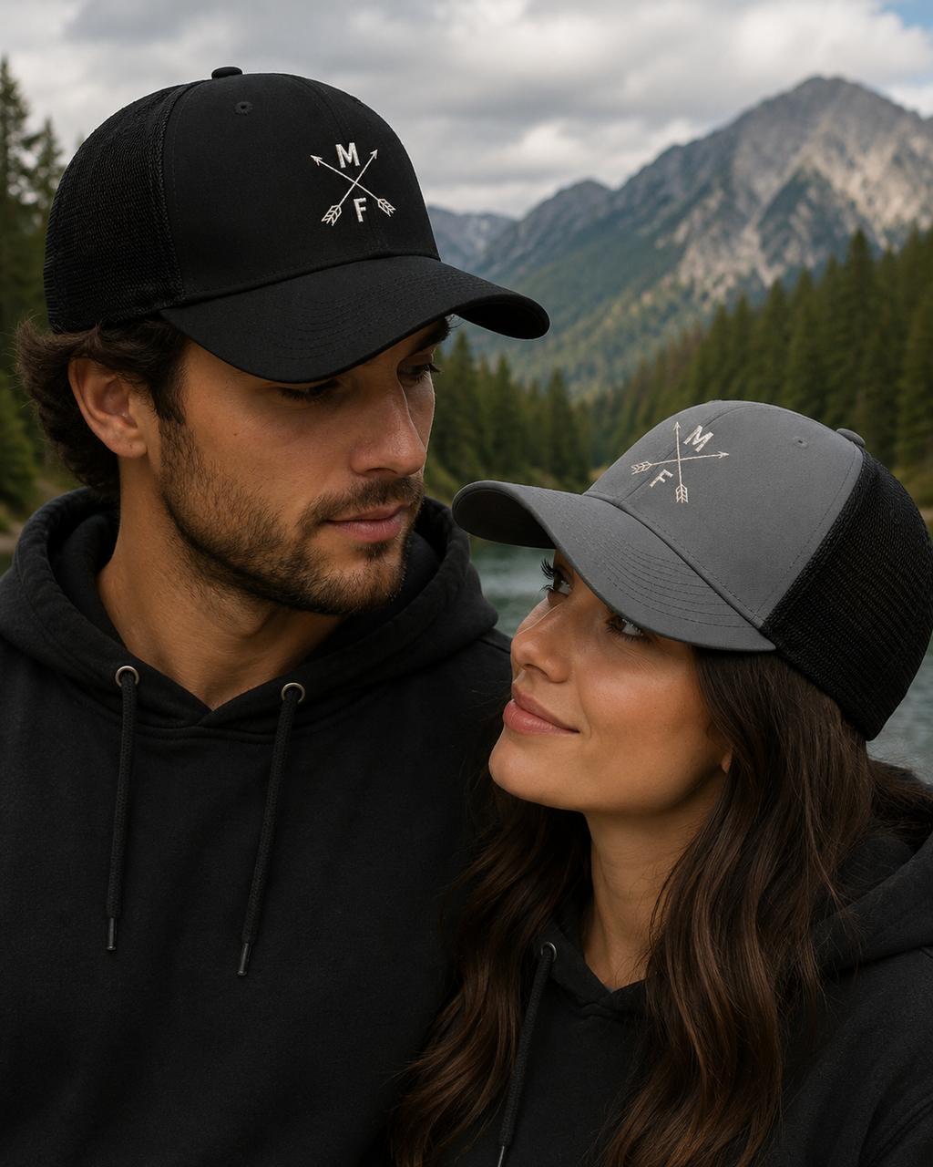 Crossed Arrows MF Trucker Cap | Embroidered Outdoor Snapback Hat