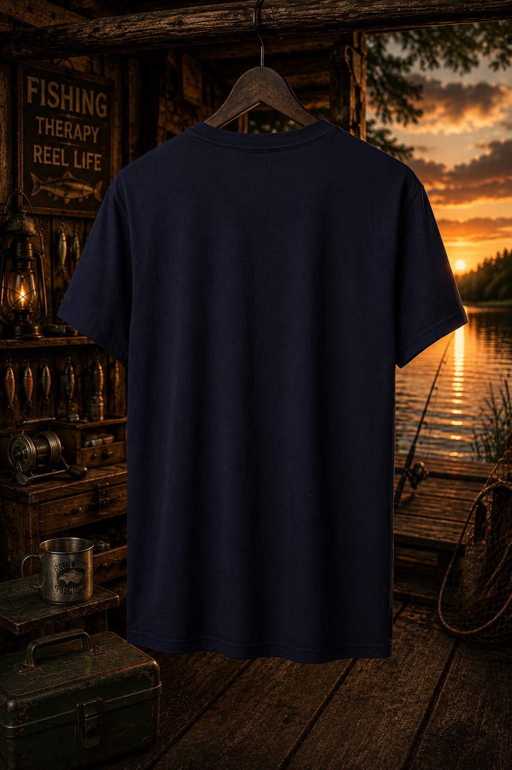 T-shirt de pêche Reel Life Real Escape | T-shirt vintage de pêcheur en lac