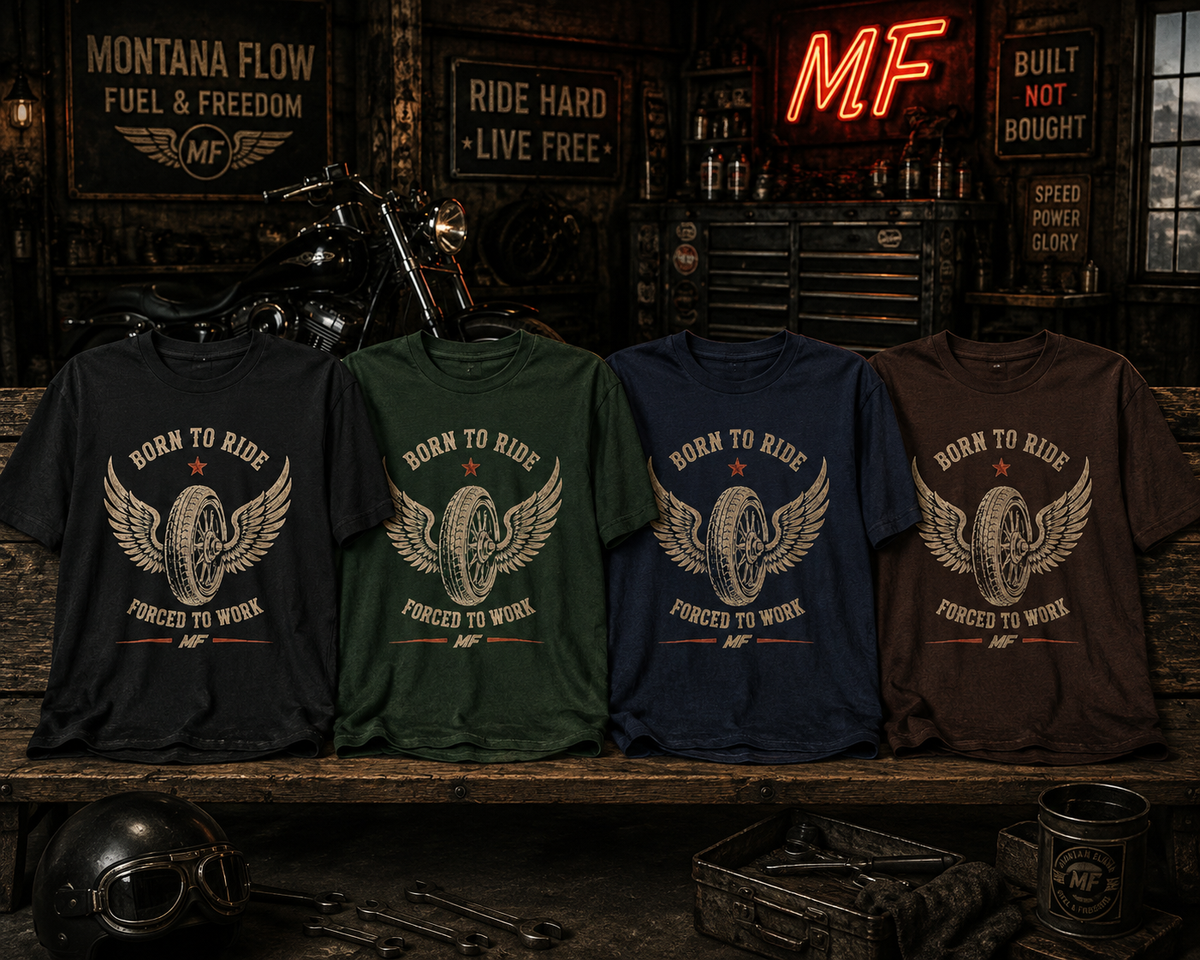 Born to Ride Motorcycle T-Shirt | Winged Wheel Biker Tee, Vintage Motorcycle Shirt