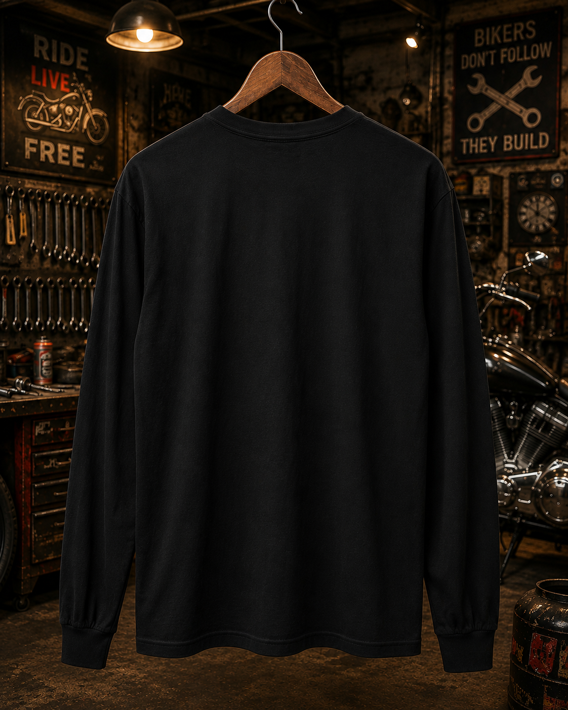 Built in Freedom Fueled by Choice V-Twin Engine Long Sleeve Tee | Motorcycle Biker Shirt