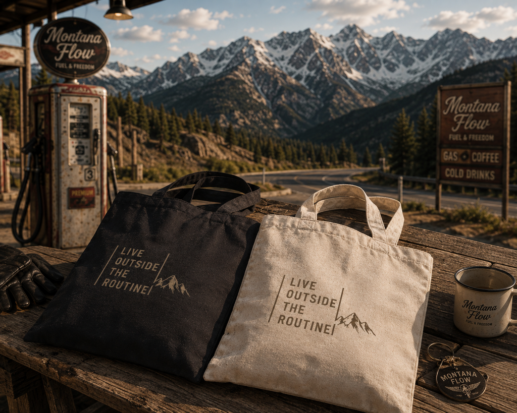 Live Outside The Routine Tote Bag | Mountain Adventure Tote | Outdoor Travel Bag