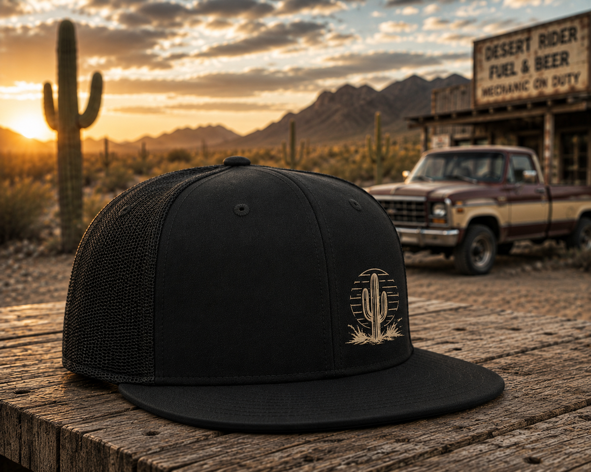 Desert Cactus Trucker Cap, Southwestern Western Hat, Retro Cactus Hat