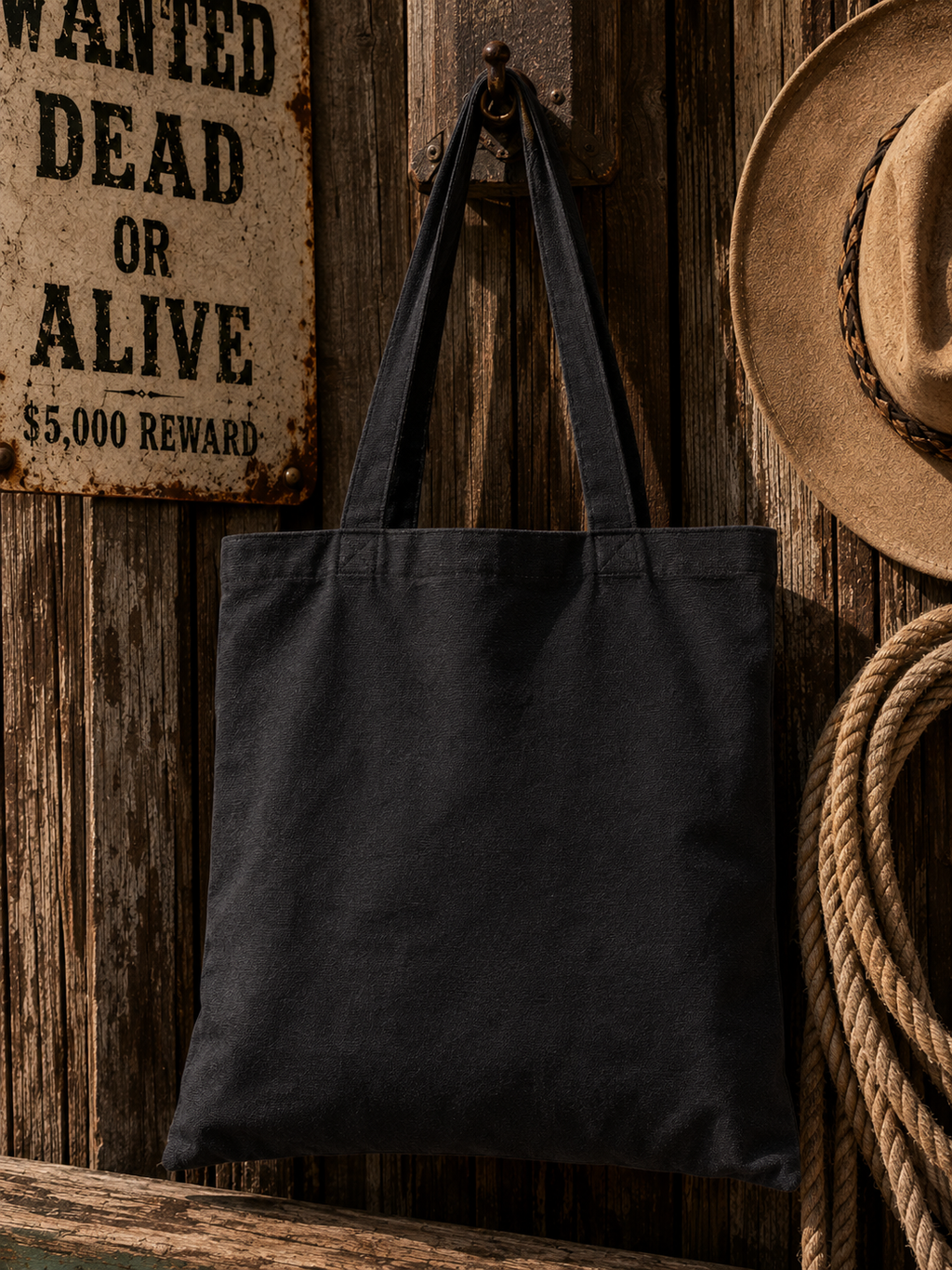 Cactus Western Tote Bag | Southwestern Desert Canvas Shopper