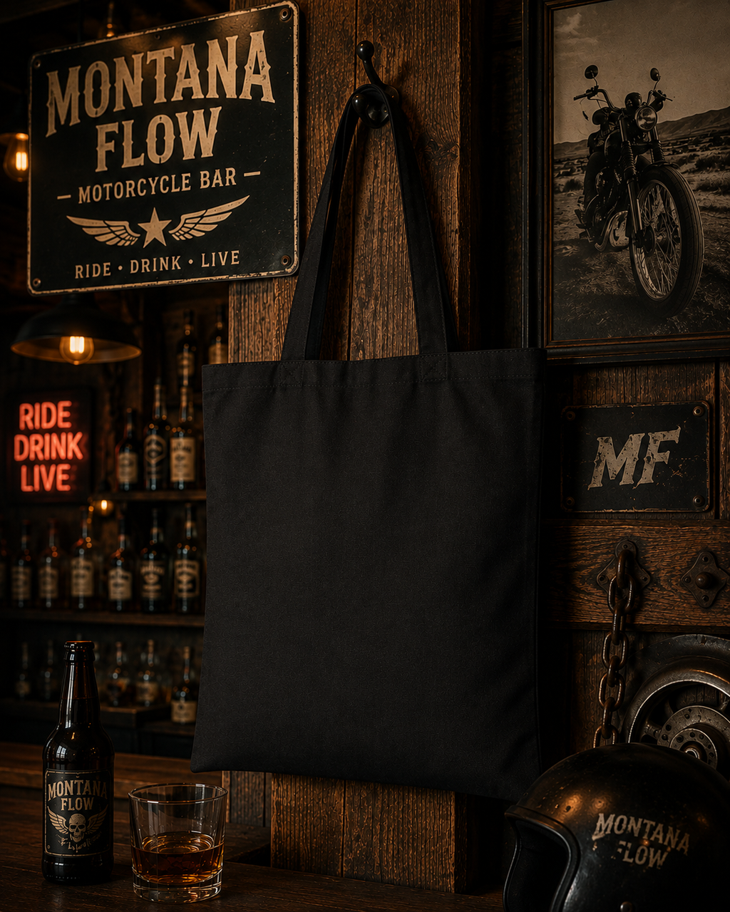 Ace of Spades Biker Tote Bag, Vintage Motorcycle Rider Graphic, Motorcycle Gift
