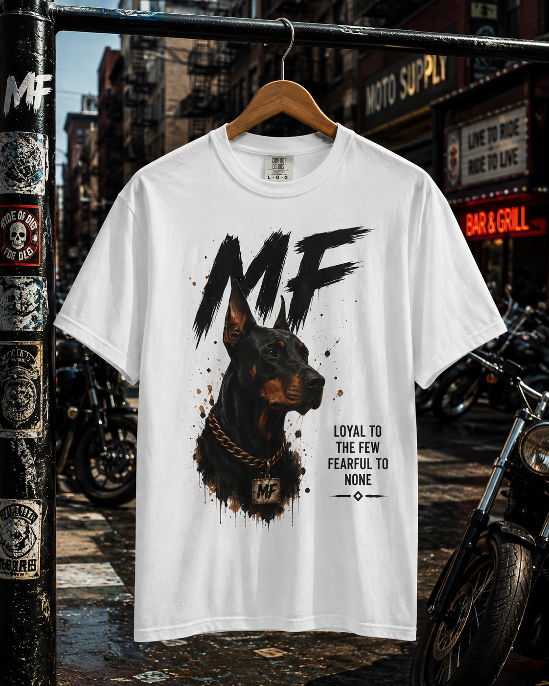 Doberman Graphic T-Shirt, Loyal to the Few Dog Tee, MF Streetwear