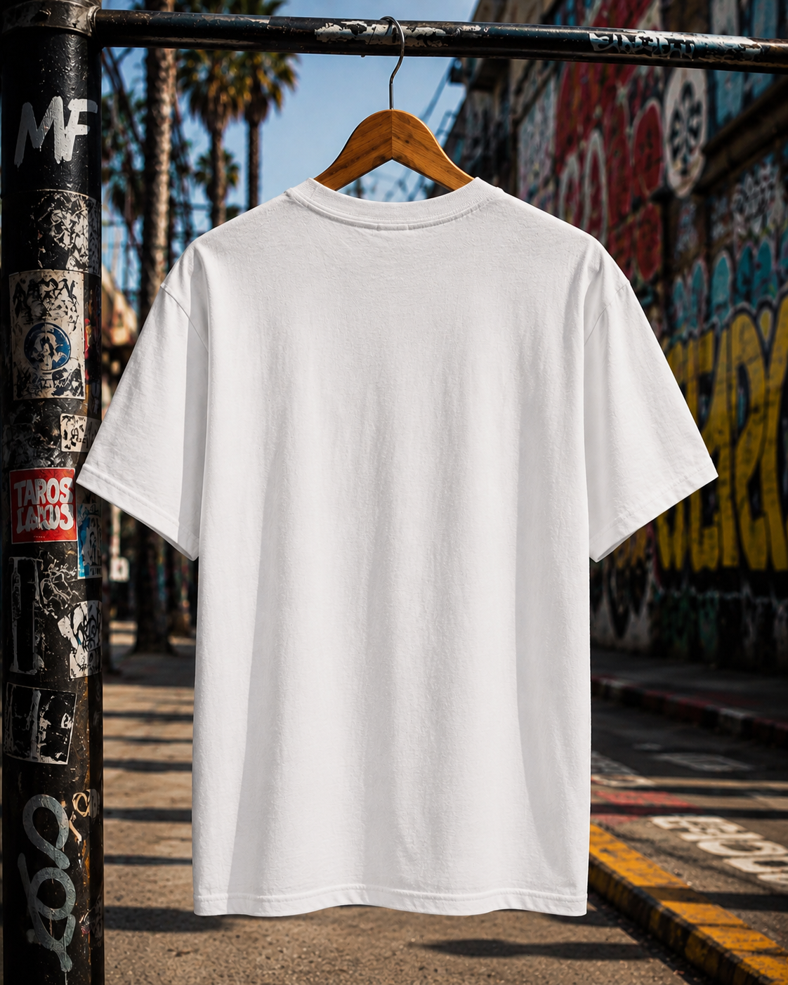 T-shirt Art Portrait Masqué | Illustration Bandana Grunge. Logo MF.