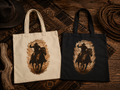 Cowboy Horse Tote Bag | Western Ranch Canvas Bag | Rustic Equestrian Gift
